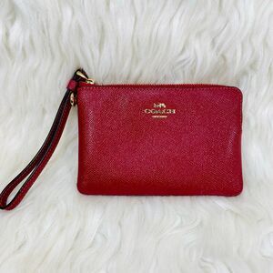 Coach Red a leather Wristlet